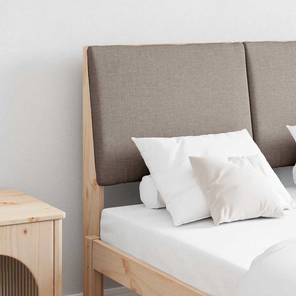 vidaXL Čalúnené čelo postele Sivohnedá 120 cm Masívne borovicové drevo