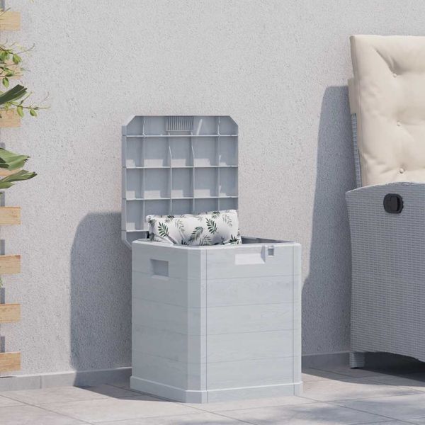 vidaXL Záhradný úložný box bledosivý 90 l