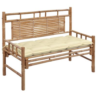 vidaXL Záhradná lavička s podložkou 120 cm bambus