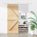 vidaXL Posuvné dvere 80 x 210 cm Borovicový masív Prírodná a biela