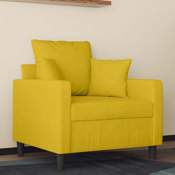 vidaXL Kreslo žlté 60 cm zamat