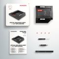 AXAGON RSS-CD12 rámeček pro 2.5" SSD/HDD do DVD slotu, 12.7 mm, LED, hliník Rámeček, interní, pro 2,5" HDD/SSD místo SATA mechaniky v notebooku, max. výška disku 12,5 mm, výška 12,7mm