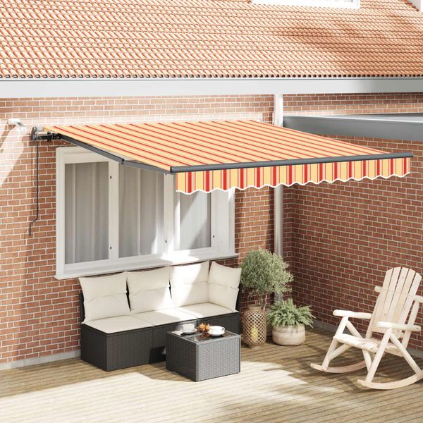 vidaXL Textília na slnečník Žltá a oranžová 350 x 250 cm Polyester