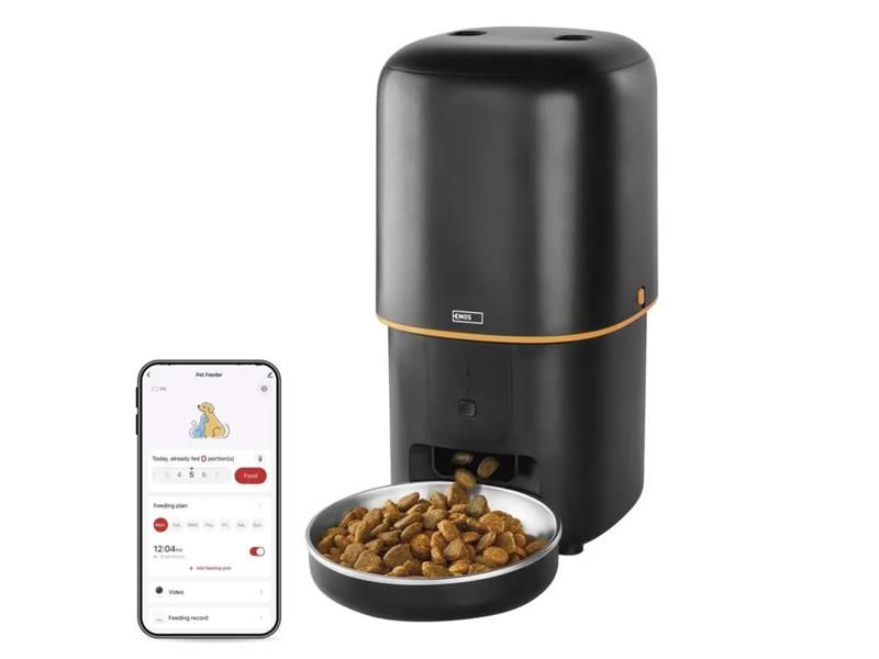 GoSmart dávkovač krmiva EMOS H6002 Pet Care, 4 l, čierny, WiFi