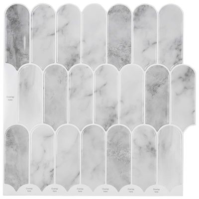 vidaXL Dlaždica s perím 50 pcs Šedý mramor 30 x 30 cm Polyuretán a PET