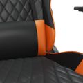 vidaXL Herná stolička s podnožkou čierna a oranžová látková