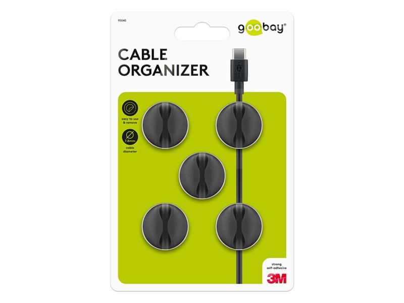 Organizér na káble GOOBAY 95040 5ks Black