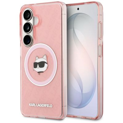 Obal Karl Lagerfeld IML Repeated Choupette MagSafe pre Samsung Galaxy S26 Plus ružový