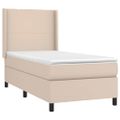 vidaXL Boxspring posteľ s matracom kapučínová 90x190 cm umelá koža