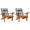 vidaXL Podušky na stoličky Adirondack 2 ks sivé kocky oxfordská látka