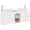 vidaXL Set kabinetov do kúpeľne 3 ks Biela 53 x 34,5 x 63 cm