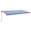 vidaXL Automatická markíza, LED a senzor vetra 600x300 cm, modrá/biela