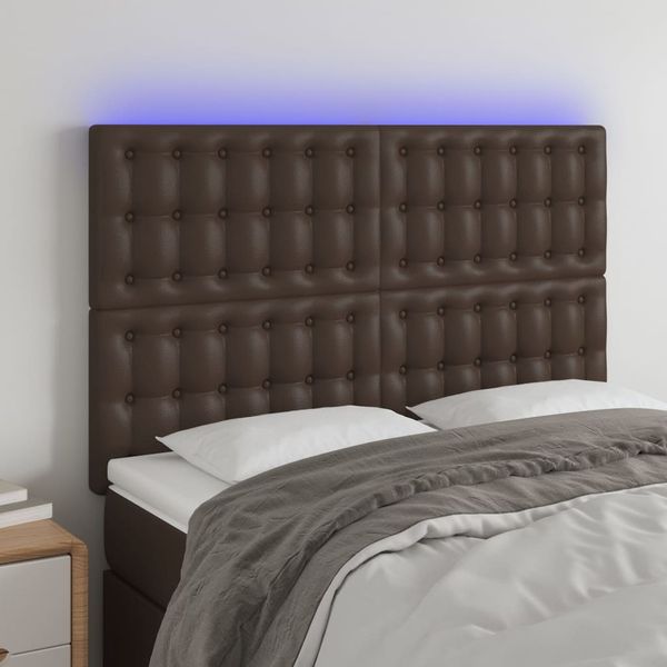 VidaXL Čelo postele hnedé 144x5x118/128 cm umelá koža