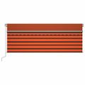 vidaXL Automatická markíza tienidlo&LED&senzor vetra oranžovo-hnedá