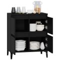 vidaXL Komoda čierna 60x35x70 cm spracované drevo