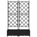 vidaXL Záhradný kvetináč 2 ks Čierna 80 x 40 x 125,5 cm PP