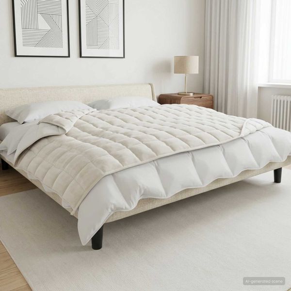 vidaXL Záťažová deka Biela 150 x 200 cm 7 kg 100% Bavlna 205T