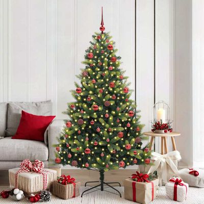 vidaXL Umelý skladací vianočný stromček 300 LED diód Zelená 180 cm
