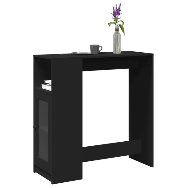vidaXL Barový stôl s policami čierny 101x40x103,5 cm kompozitné drevo