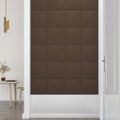 vidaXL Nástenné panely 12 ks hnedé 30x30 cm látková 1,08 m²