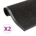 vidaXL Rohožky pred dvere 2 ks čierne 80x120 cm obdĺžnikové všívané