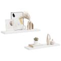 vidaXL Plávajúce nástenné police 2 ks, biele 90x23,5x3,8 cm, MDF
