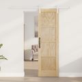 vidaXL Posuvné dvere 61 x 198,5 cm Borovicový masív Prírodná a biela