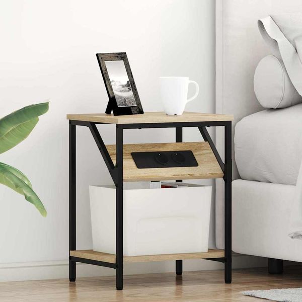vidaXL Nočný stolík Sonoma dub 38 x 30 x 48 cm Kompozitné drevo