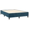 vidaXL Posteľný rám boxsping s matracom tmavomodrý 140x200 cm zamat