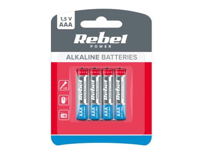 Batéria AAA LR03 alkalická REBEL Alkaline Power 4ks / blister BAT0060B