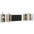 vidaXL TV skrinky 4 ks biele a dub sonoma 30,5x30x60 cm drevotrieska