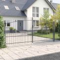 vidaXL Dvojitá brána WOERDEN 400 x 224,5 cm Oceľ Sivá Zamykateľné
