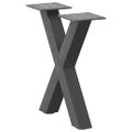 vidaXL Nohy konferenčného stolíka v tvare X, 2 ks, antracitové, 30 x (30-31) cm, oceľ