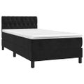 vidaXL Posteľný rám boxspring s matracom čierny 100x200 cm zamat