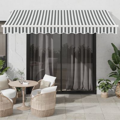 vidaXL Automaticky zaťahovacia markíza LED antracit a biela 350x250 cm