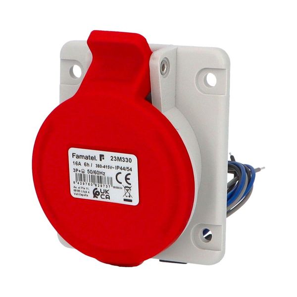 Zásuvka vestavná 23M330 IP44-54/400V/16A/4P 6h, šikmá 10°, mikrospínač NC/ NO - SpeedPRO