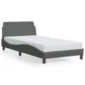 vidaXL Rám postele Dover tmavosivý 100x203 cm látka