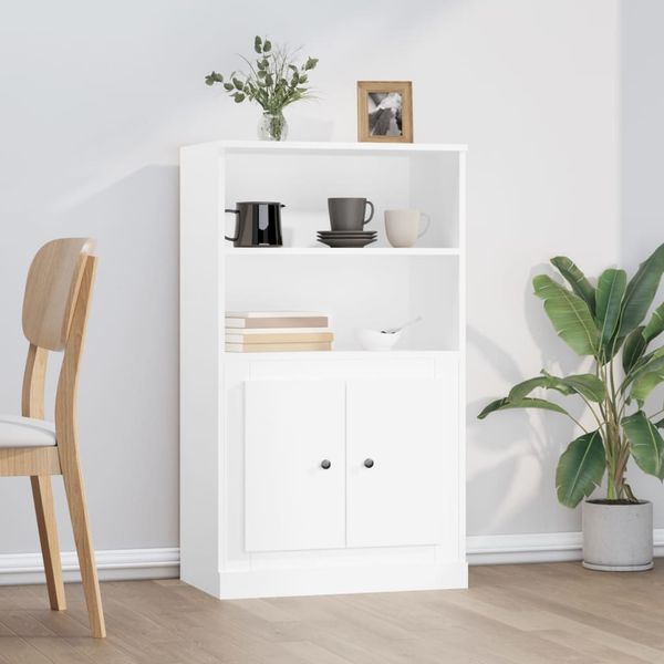 vidaXL Vysoká skrinka biela 60x35,5x103,5 cm kompozitné drevo