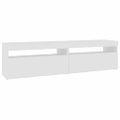 vidaXL TV skrinky 2 ks s LED svetlami biele 75x35x40 cm