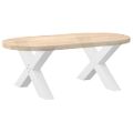vidaXL Nohy konferenčného stolíka v tvare X, 2 ks, biele, 70 x (42-43) cm, oceľové