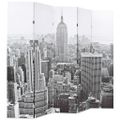 vidaXL Skladací paraván 200x170 cm, potlač New Yorku, čierno-biely