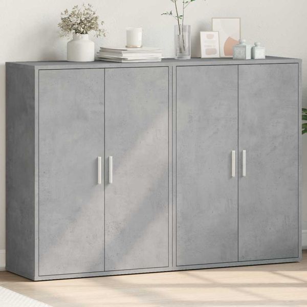 vidaXL Komody 2 ks betónovosivé 60x31x84 cm kompozitné drevo