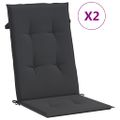 vidaXL Podložky na záhradné stoličky, vysoké operadlo 2 ks 120x50x3 cm