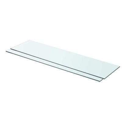 vidaXL Poličky 2 ks panel z priehľadného skla 80x20 cm