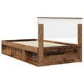 vidaXL Rám postele Staré drevo 100 x 200 cm Masívne borovicové drevo