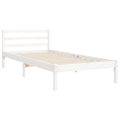vidaXL Rám postele s čelom biely 100x200 cm masívne drevo