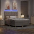 vidaXL LED box s pružinami Sivohnedá 160 x 200 cm látka