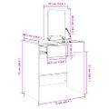 vidaXL Toaletný stolík so zrkadlom dymový dub 73x46,5x120 cm