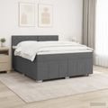 vidaXL Posteľ boxspring s matracom Tmavosivá 160 x 200 cm Látka
