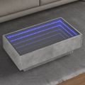 vidaXL Konferenčný stolík s LED betónový 90x50x30 cm kompozitné drevo
